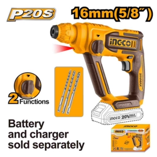 28 INGCO 20V Cordless rotary hammer drill 16MM (bare)