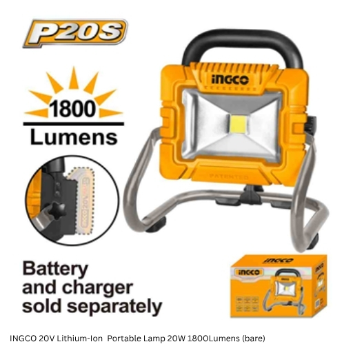INGCO 20V Lithium-Ion  Portable Lamp 20W 1800Lumens (bare)