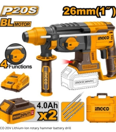6 INGCO 20V Lithium-Ion rotary hammer battery drill