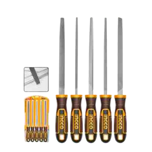 INGCO 5 pcs 8'' 200MM Steel File Set