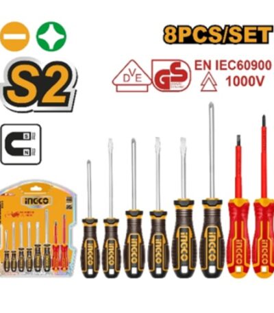 INGCO 8PCS (6+2 VDE)Screwdriver set magnetic tip