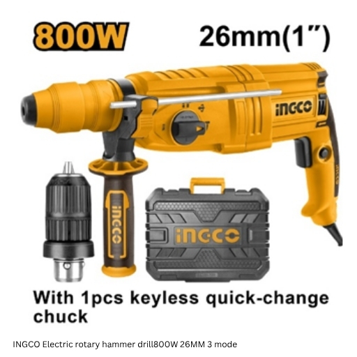 INGCO Electric rotary hammer drill800W 26MM 3 mode