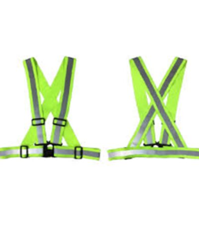 High‑visibility safety vest — reflective tape and breathable fabric for day/night site visibility.