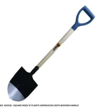 OREX  SHOVEL -SQUARE HEAD 'D' PLASTIC GRIP&102CM LEGTH WOODEN