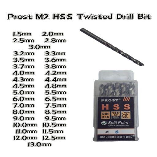 135 PROSTED M2 HSS TWISTED DRILL BIT -13.0MM