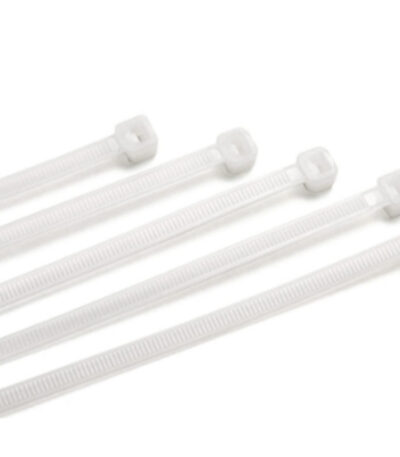 White nylon cable tie WHITE — strong locking head for cables and hoses.