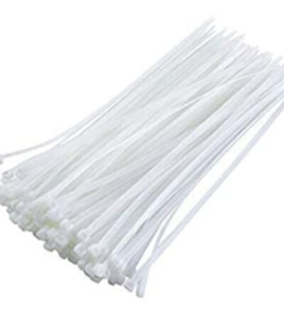 White nylon cable tie WHITE — strong locking head for cables and hoses.